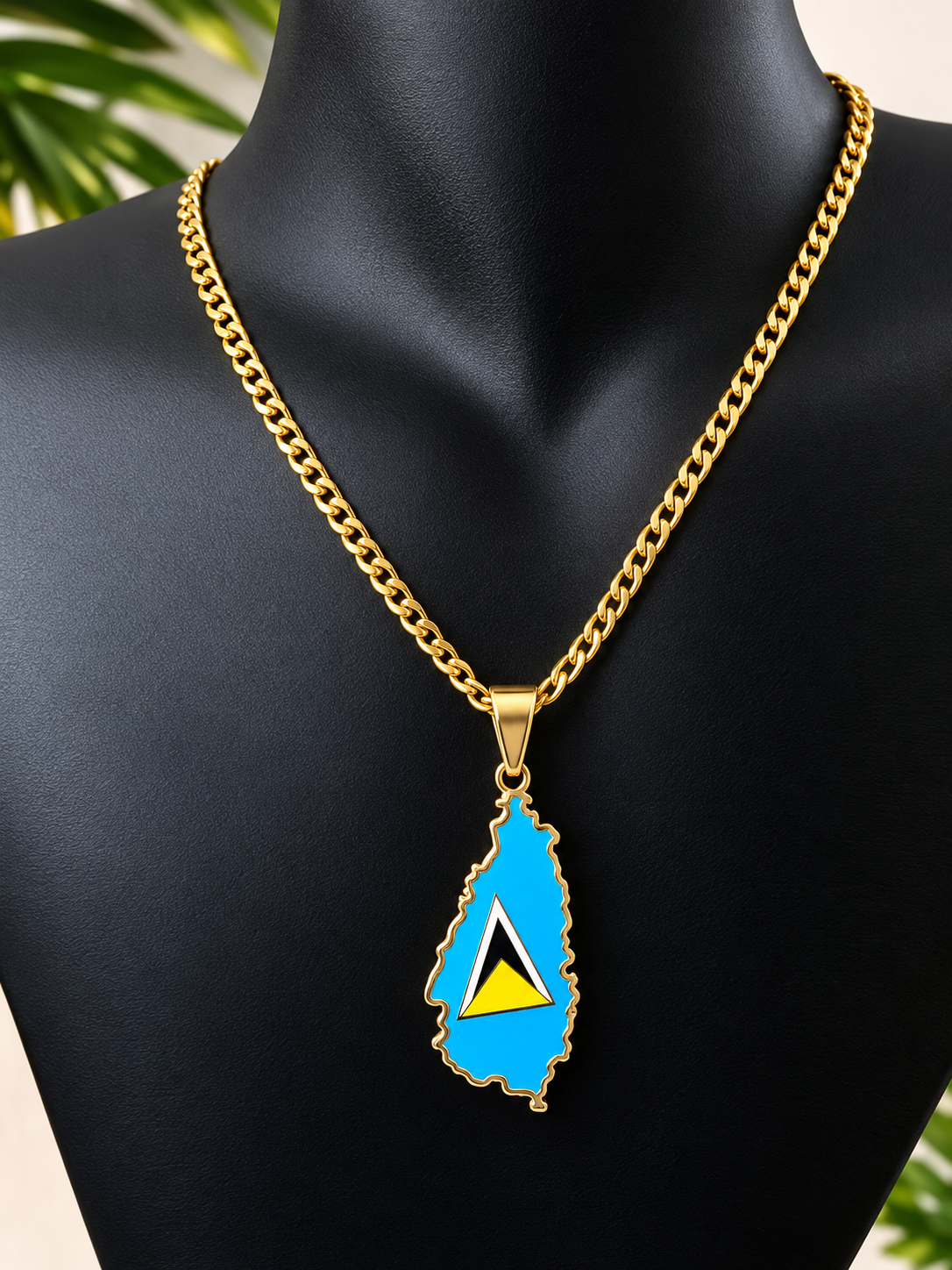 St. Lucia Map Necklace