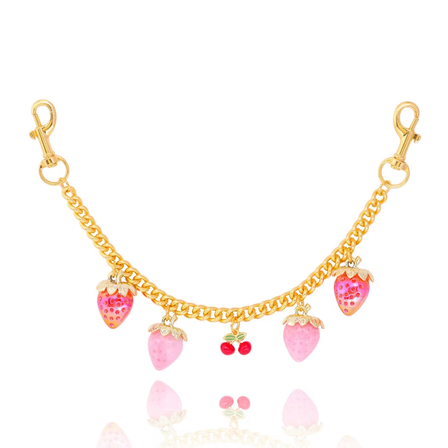 Strawberry bag charm