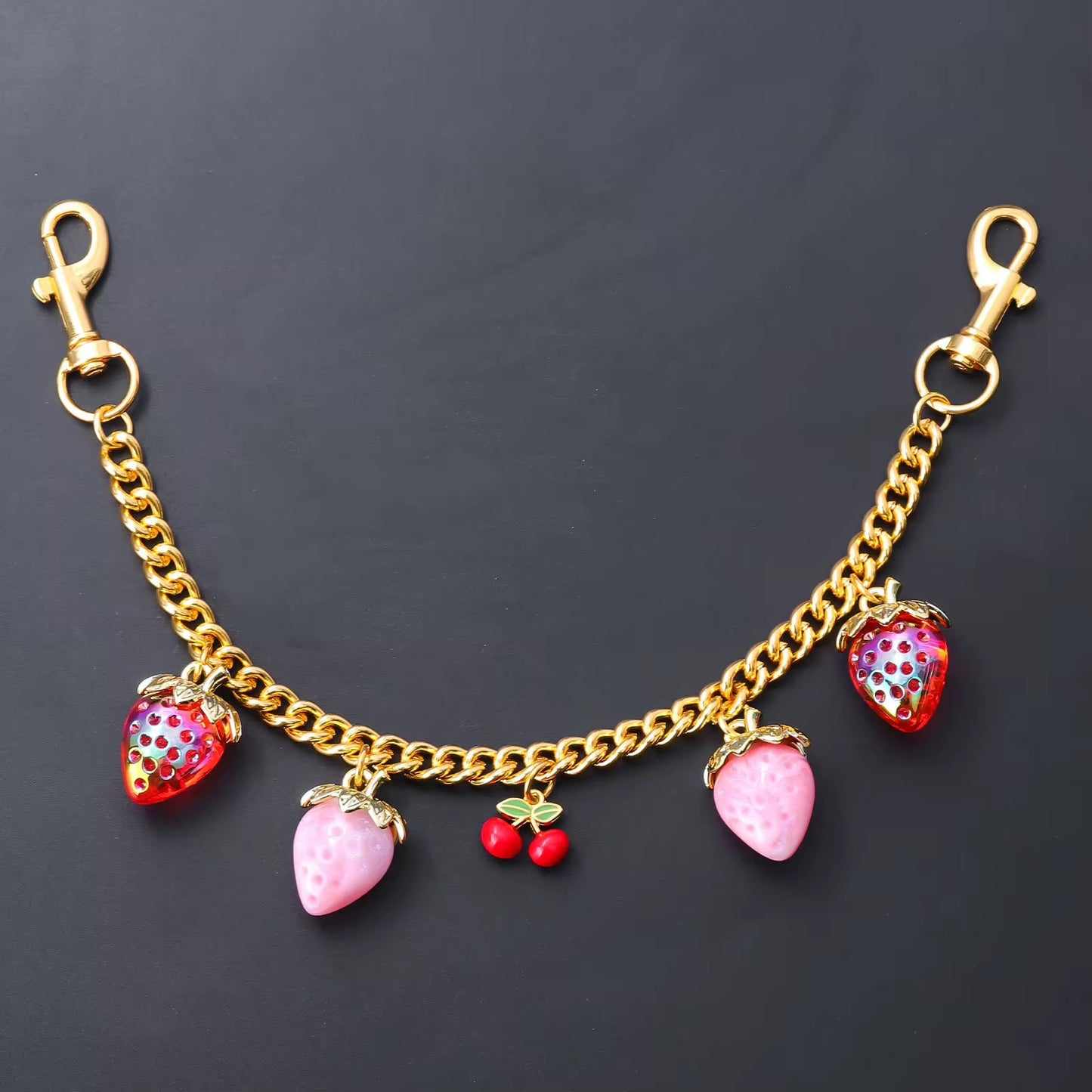 Strawberry bag charm
